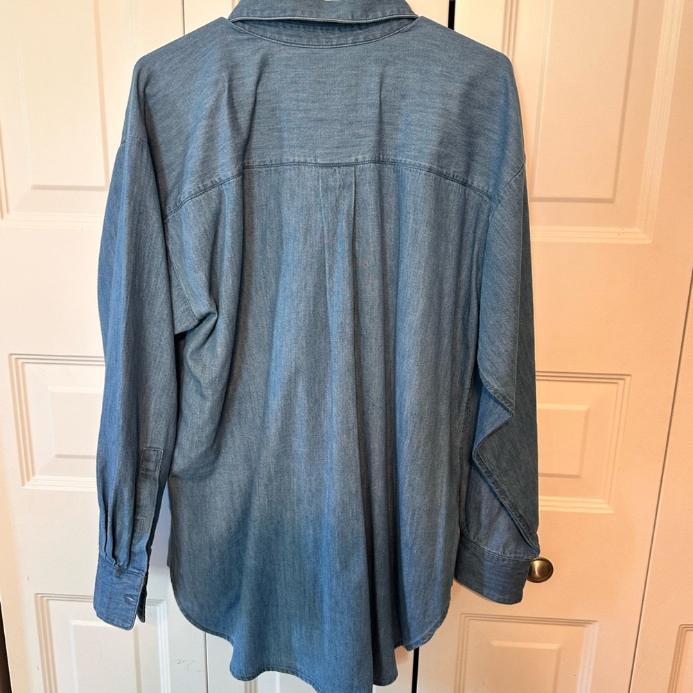 LOFT Chambray Oversized Pocket Shirt - Picture 5 of 5